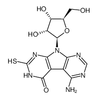 4-amino-9-(β-D-ribofuranosyl)pyrrolo[2,3-d:5,4-d']dipyrimidin-5-one-7-thione结构式