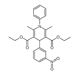 2,6-dimethyl-4-(3-nitro-phenyl)-1-phenyl-1,4-dihydro-pyridine-3,5-dicarboxylic acid diethyl ester结构式