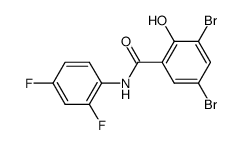 3,5-dibromo-N-(2,4-difluorophenyl)-2-hydroxybenzamide结构式