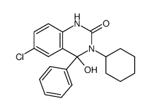6-chloro-3-cyclohexyl-4-hydroxy-4-phenyl-3,4-dihydroquinazolin-2(1H)-one结构式