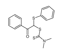 2-oxo-2-phenyl-1-(phenylthio)ethyl dimethylcarbamodithioate Structure