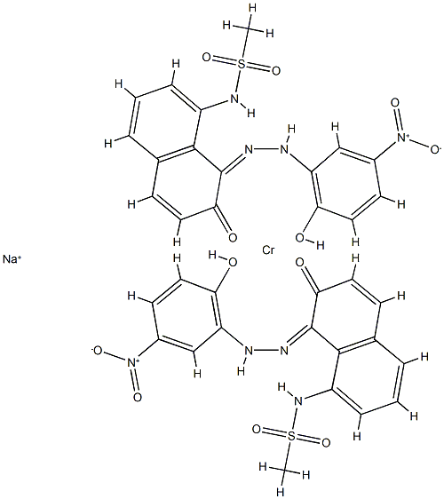 sodium bis[N-[7-hydroxy-8-[(2-hydroxy-5-nitrophenyl)azo]-1-naphthyl]methane-1-sulphonamidato(2-)]chromate(1-) picture