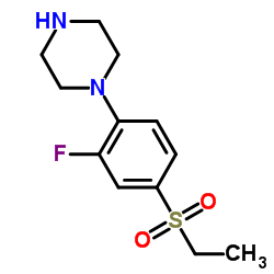 1-[(4-ETHYLSULFONYL-2-FLUORO)PHENYL]PIPERAZINE structure