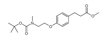 Benzenepropanoic acid, 4-[2-[[(1,1-dimethylethoxy)carbonyl]methylamino]ethoxy]-, methyl ester结构式