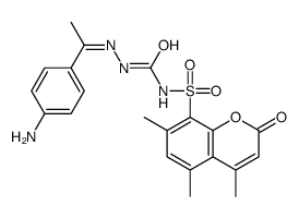 1-[(Z)-1-(4-aminophenyl)ethylideneamino]-3-(4,5,7-trimethyl-2-oxochromen-8-yl)sulfonylurea结构式