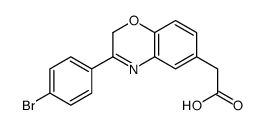 2-[3-(4-bromophenyl)-2H-1,4-benzoxazin-6-yl]acetic acid Structure