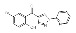 (5-溴-2-羟基苯基)(1-(吡啶-2-基)-1H-吡唑-4-基)甲酮结构式