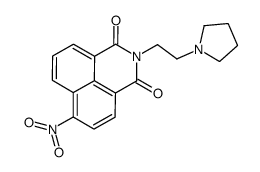 6-nitro-2-(2-pyrrolidin-1-ylethyl)benzo[de]isoquinoline-1,3-dione结构式