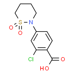 2-chloro-4-(1,1-dioxothiazinan-2-yl)benzoic acid structure