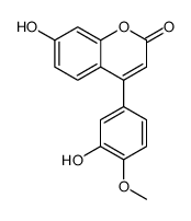 4-(3-Hydroxy-4-methoxyphenyl)-7-hydroxy-2H-1-benzopyran-2-one结构式