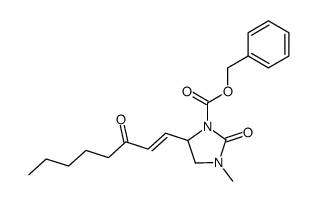 3-Methyl-2-oxo-5-((E)-3-oxo-oct-1-enyl)-imidazolidine-1-carboxylic acid benzyl ester Structure