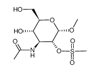 Methyl 3-acetamido-3-deoxy-2-O-mesyl-α-D-glucopyranoside结构式