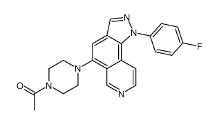 1-{4-[1-(4-Fluorophenyl)-1H-pyrazolo[3,4-f]isoquinolin-5-yl]-1-π perazinyl}ethanone Structure