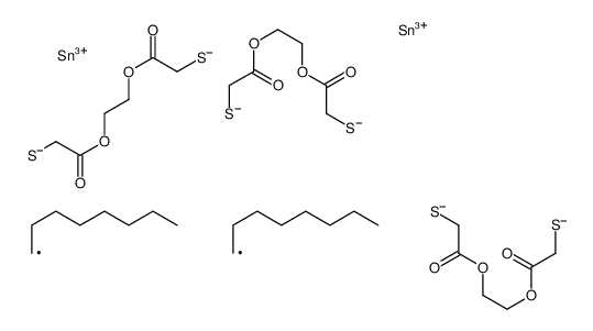 ethylene bis[[(8-octyl-5,11-dioxo-1,4-dioxa-7,9-dithia-8-stannacycloundec-8-yl)thio]acetate]结构式