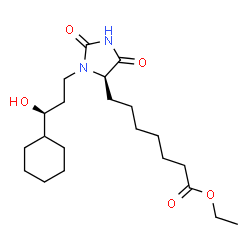 ethyl [S-(R*,S*)]-3-(3-cyclohexyl-3-hydroxypropyl)-2,5-dioxoimidazolidine-4-heptanoate structure