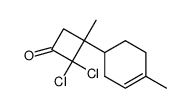 2,2-dichloro-3-methyl-3-(4-methylcyclohex-3-enyl)cyclobutadiene Structure