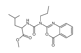 5-N-(4H-3,1-benzoxazin-4-on-2-yl)-2-isobutyl-5-N-propylhydantoic acid methyl ester结构式