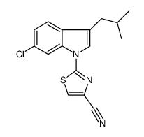 2-[6-chloro-3-isobutyl-1H-indol-1-yl]-1,3-thiazol-4-carbonitrile结构式