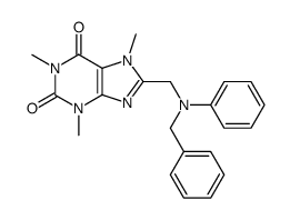 8-(N-benzyl-anilinomethyl)-1,3,7-trimethyl-3,7-dihydro-purine-2,6-dione结构式