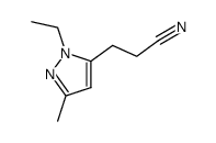 3-(2-ethyl-5-methyl-2H-pyrazol-3-yl)propionitrile结构式