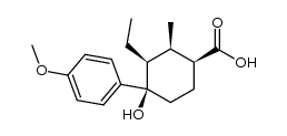 2c-Methyl-3c-ethyl-4c-hydroxy-4t-p-anisyl-cyclohexan-1r-carbonsaeure Structure