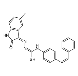 1-[(5-methyl-2-oxoindol-3-yl)amino]-3-[4-[(E)-2-phenylethenyl]phenyl]thiourea Structure
