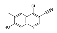 4-氯-7-羟基-6-甲基-3-喹啉甲腈结构式