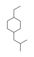 1-ethyl-4-(2-methylpropyl)cyclohexane结构式