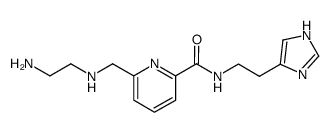 2-{((2-(4-imidazolyl)ethyl)amino)carbonyl}-6-(N-(2-aminoethyl)aminomethyl)pyridine trihydrochloride结构式