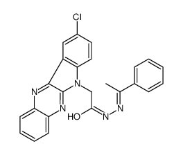 2-(9-chloroindolo[3,2-b]quinoxalin-6-yl)-N-[(E)-1-phenylethylideneamino]acetamide Structure