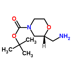 tert-Butyl-2-(aminomethyl)morpholin-4-carboxylat Structure