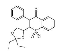 2-(2,2-diethyl-1,3-dioxolan-4-yl)-3-phenyl-4H-thiochromen-4-one 1,1-dioxide Structure