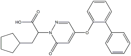 2-[4-(biphenyl-2-yloxy)-6-oxo-6H-pyridazin-1-yl]-3-cyclopentyl-propionic acid结构式