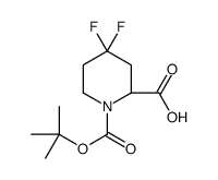 (S)-1-(叔丁氧基羰基)-4,4-二氟哌啶-2-羧酸结构式
