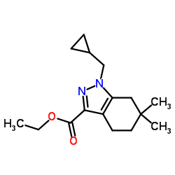 Ethyl 1-(cyclopropylmethyl)-6,6-dimethyl-4,5,6,7-tetrahydro-1H-indazole-3-carboxylate Structure