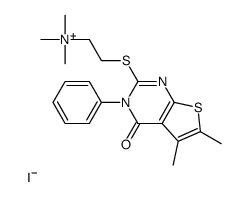 2-(5,6-dimethyl-4-oxo-3-phenylthieno[2,3-d]pyrimidin-2-yl)sulfanylethyl-trimethylazanium,iodide结构式