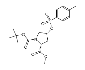 (2R,4R)-Nα-(tert-butoxycarbonyl)-4-(p-toluenesulfonyloxy)proline methyl ester结构式