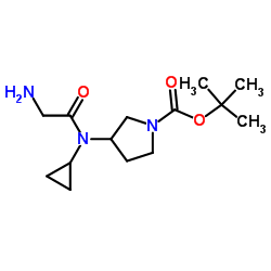 2-Methyl-2-propanyl 3-[cyclopropyl(glycyl)amino]-1-pyrrolidinecarboxylate Structure