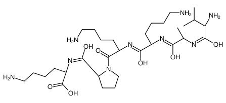 (2S)-6-amino-2-[[(2S)-1-[(2S)-6-amino-2-[[(2S)-6-amino-2-[[(2S)-2-[[(2S)-2-amino-3-methylbutanoyl]amino]propanoyl]amino]hexanoyl]amino]hexanoyl]pyrrolidine-2-carbonyl]amino]hexanoic acid结构式