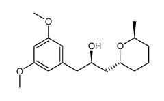 (R)-1-((2R,6S)-tetrahydro-6-methyl-2H-pyran-2-yl)-3-(3,5-dimethoxyphenyl)propan-2-ol结构式