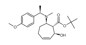 tert-butyl (1S,2S,7R)-2-hydroxy-7-{[(1R)-1-(4-methoxyphenyl)ethyl](methyl)amino}cyclohept-3-ene-1-carboxylate Structure