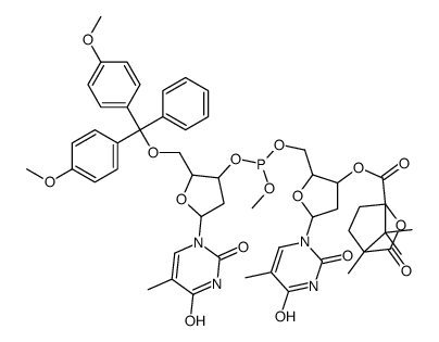 3'-O-(5'-dimethoxytritylthymidyl)-5'-O-(3'-camphanoylthymidyl)-O-methyl phosphite Structure