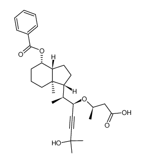 (22R)-des-A,B-8β-(benzoyloxy)-22(((1'R)-2'-carboxy-1'-methylethyl)oxy)-23-cholestyn-25-ol Structure