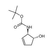 Carbamic acid, (5-hydroxy-2-cyclopenten-1-yl)-, 1,1-dimethylethyl ester, (1R-结构式