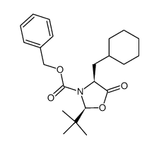 (2S,4S)-4-(cyclohexylmethyl)-2-(1,1-dimethylethyl)-5-oxo-3-oxazolidinecarboxylic acid phenylmethyl ester结构式