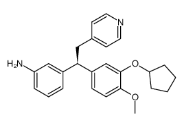 3-[1-(R)-(3-cyclopentyloxy-4-methoxyphenyl)-2-(4-pyridinyl)ethyl]aniline Structure