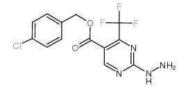 5-(4-chlorobenzyloxycarbonyl)-4-(trifluoromethyl)pyrimidin-2-yl hydrazine structure