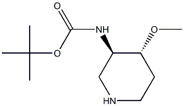 tert-butyl N-[(3R,4R)-4-methoxypiperidin-3-yl]carbamate Structure
