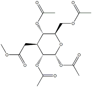 3-Deoxy-3-(hydroxymethyl)-α-D-glucopyranose pentaacetate结构式