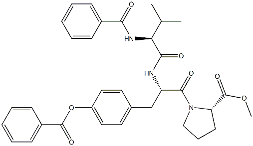 N-Benzoyl-L-Val-O-benzoyl-L-Tyr-L-Pro-OMe结构式